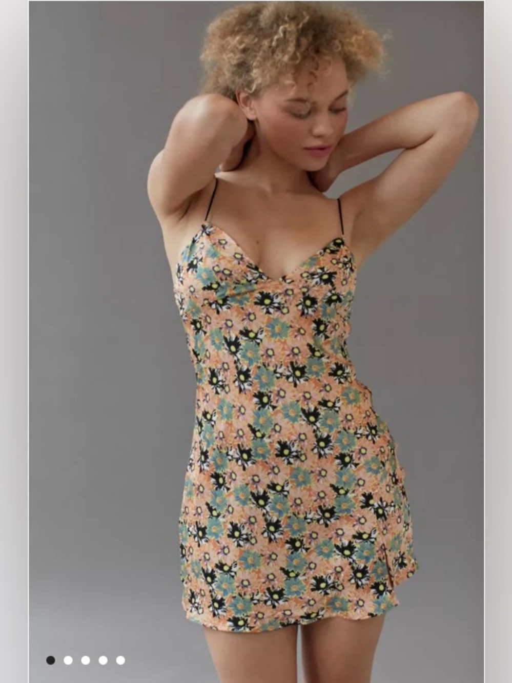 Urban Outfitters Kiss The Sky Mini Slip Dress Size Small Floral Print